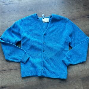 Pebble Beach Alpaca Vintage Men's Blue V-Neck Sweater ! Medium